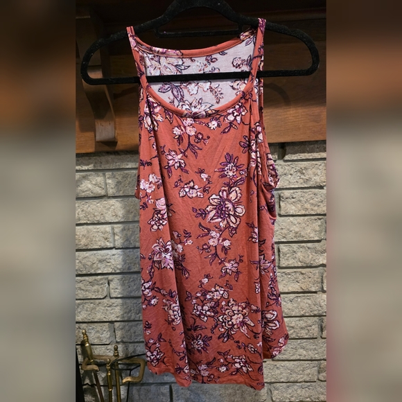 Maurices Floral Rust Women's Tank Top - Picture 2 of 3